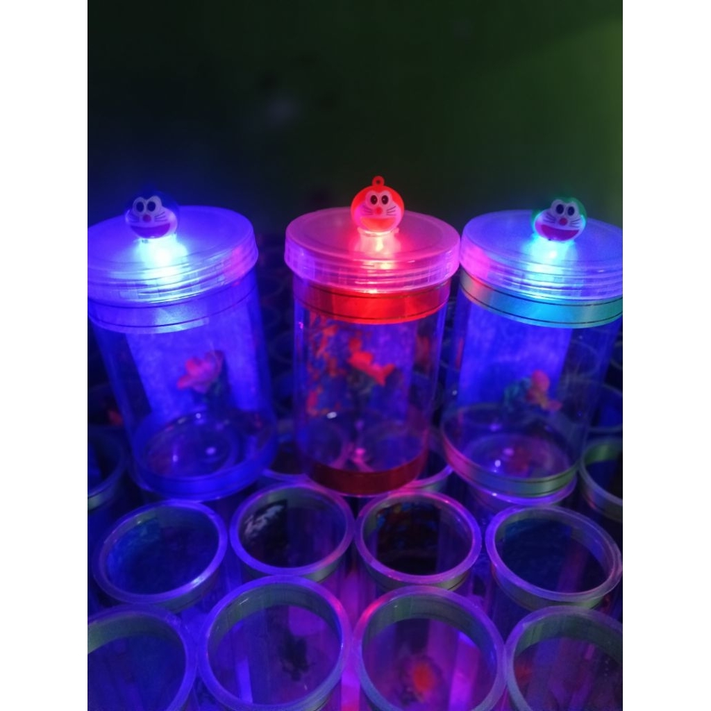 aquarium mini toples ikan cupang Doraemon 1000ml