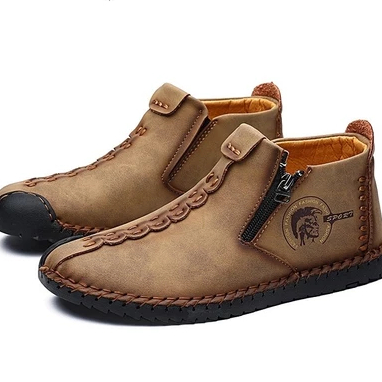 Sepatu Boots Pria Keren Boots Resleting Tanpa Tali 43