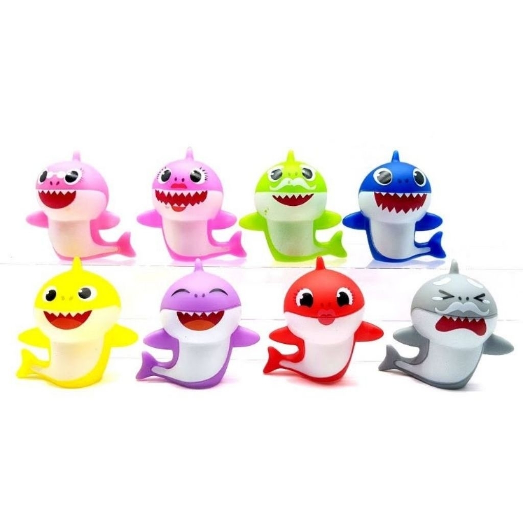Mainan Figure Baby Shark isi 8 untuk topping kue ulang tahun