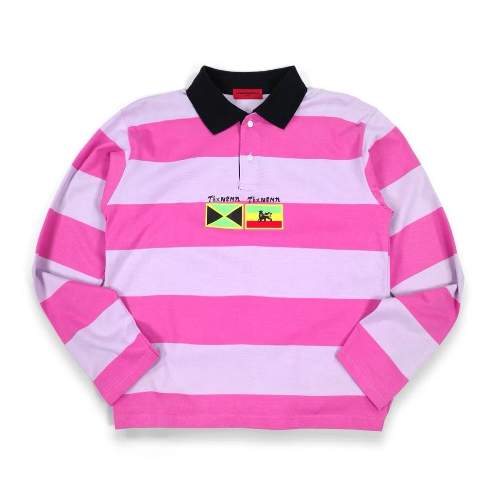 Rugby Polo Shirt Izyrella Pink Stripe Thanksinsomnia
