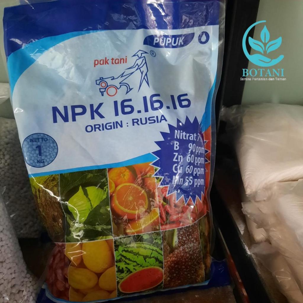 Pak Tani Pupuk NPK 16-16-16 Biru Granular 1 Kg Nutrisi Lengkap untuk Pertanian Optimal dari Rusia