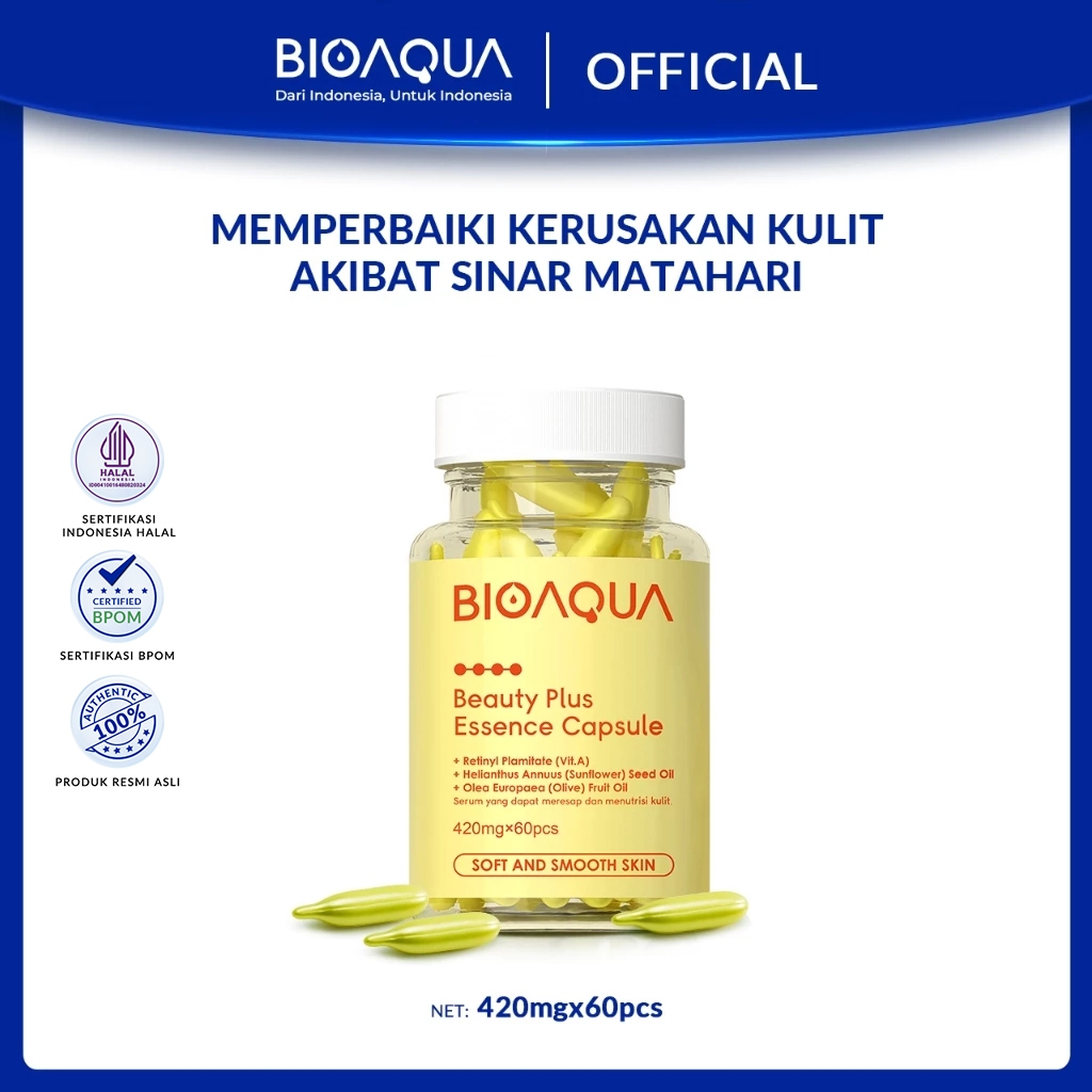 BIOAQUA Serum Wajah Beauty Plus Essence Capsule 60pcs Vitamin E Facial Essence Moisturizing Anti-agi