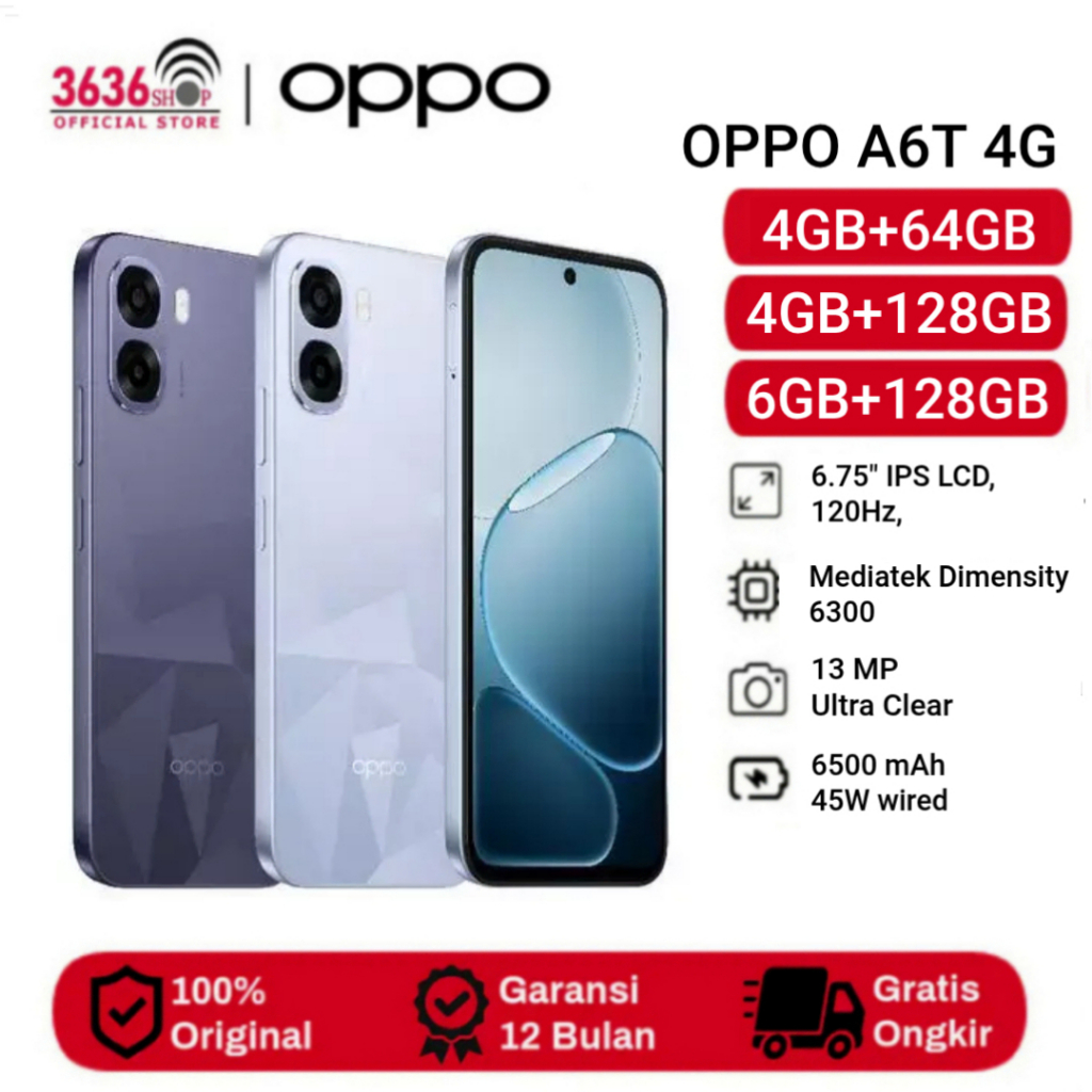 Oppo A6T 4G [4GB+64GB] [4GB+128GB] [6GB+128GB] RESMI