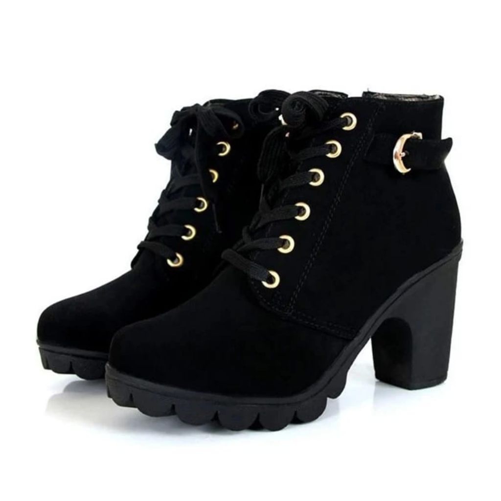 Sepatu boots wanita/boots jiper tinggi 5 cm