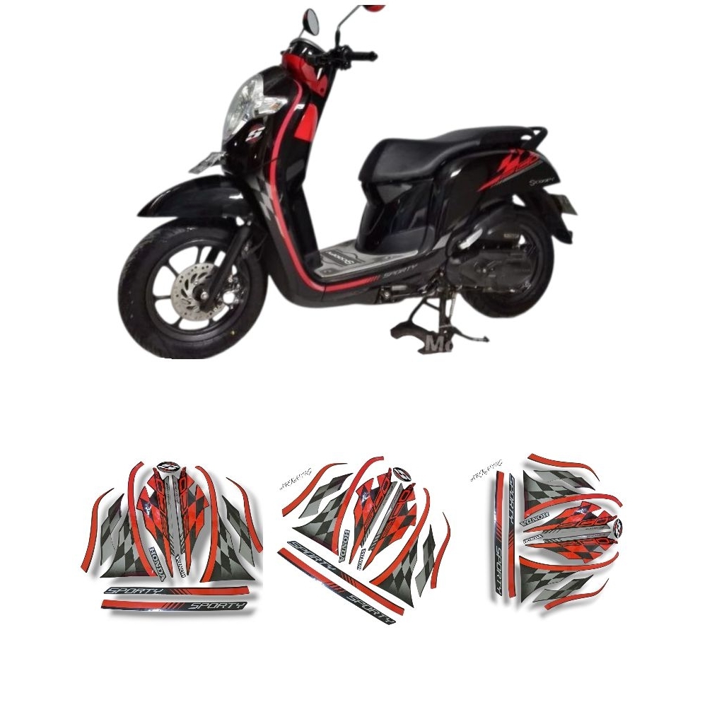 Stiker Sticker Striping Polet Motor Honda Scoopy ESP seri K93 2017 2018 2019 2020 / List motor honda