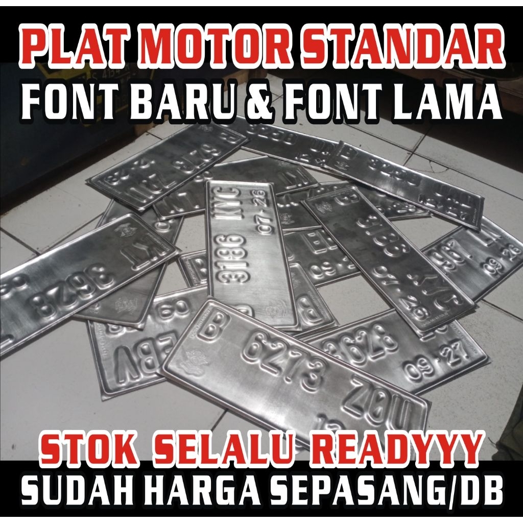 Plat Nomor Motor Standar || Font Baru & Font Lama