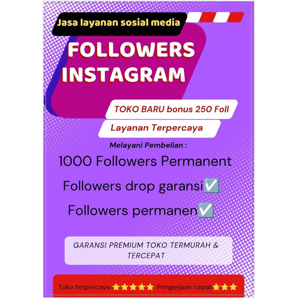 Followers IG (Instagram) premium permanent jika drop bergaransi reffil