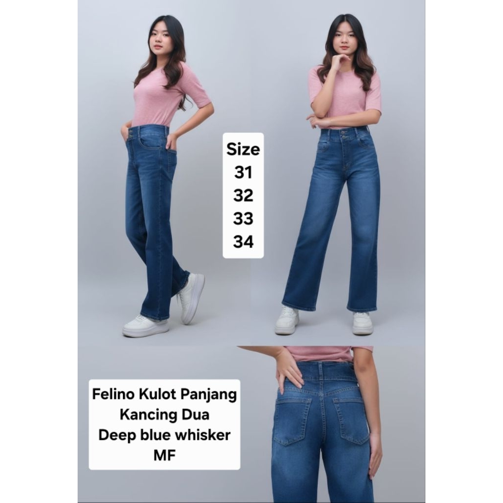 FELINO KULOT PANJANG KANCING DUA DEEP BLUE WHISKER