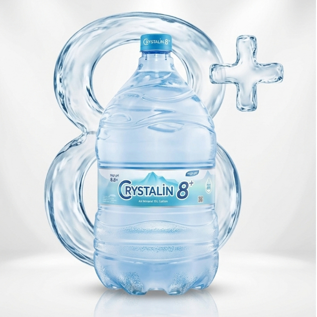 Crystalline Galon 15 liter Air Mineral Galon Ph 8+