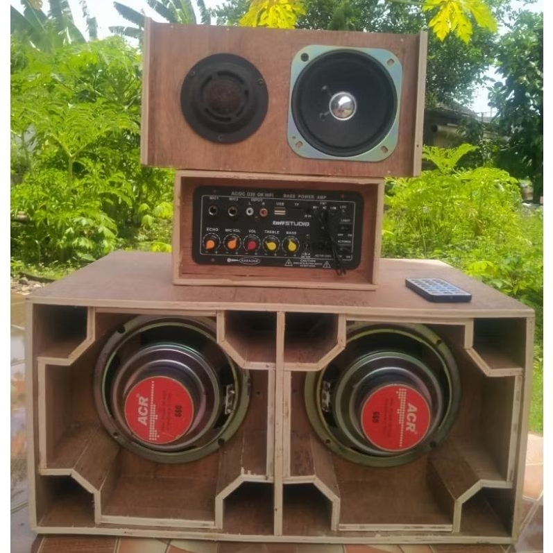 Paket Sound Miniatur Box Planar Double 6inch & Line Array 4inch Plus Speaker Lengkap Amplifier Siap 