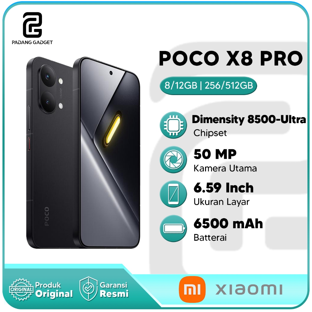Xiaomi Poco X8 Pro 5G 8/512GB 12/512GB Hp Baru Smartphone Original Garansi Resmi