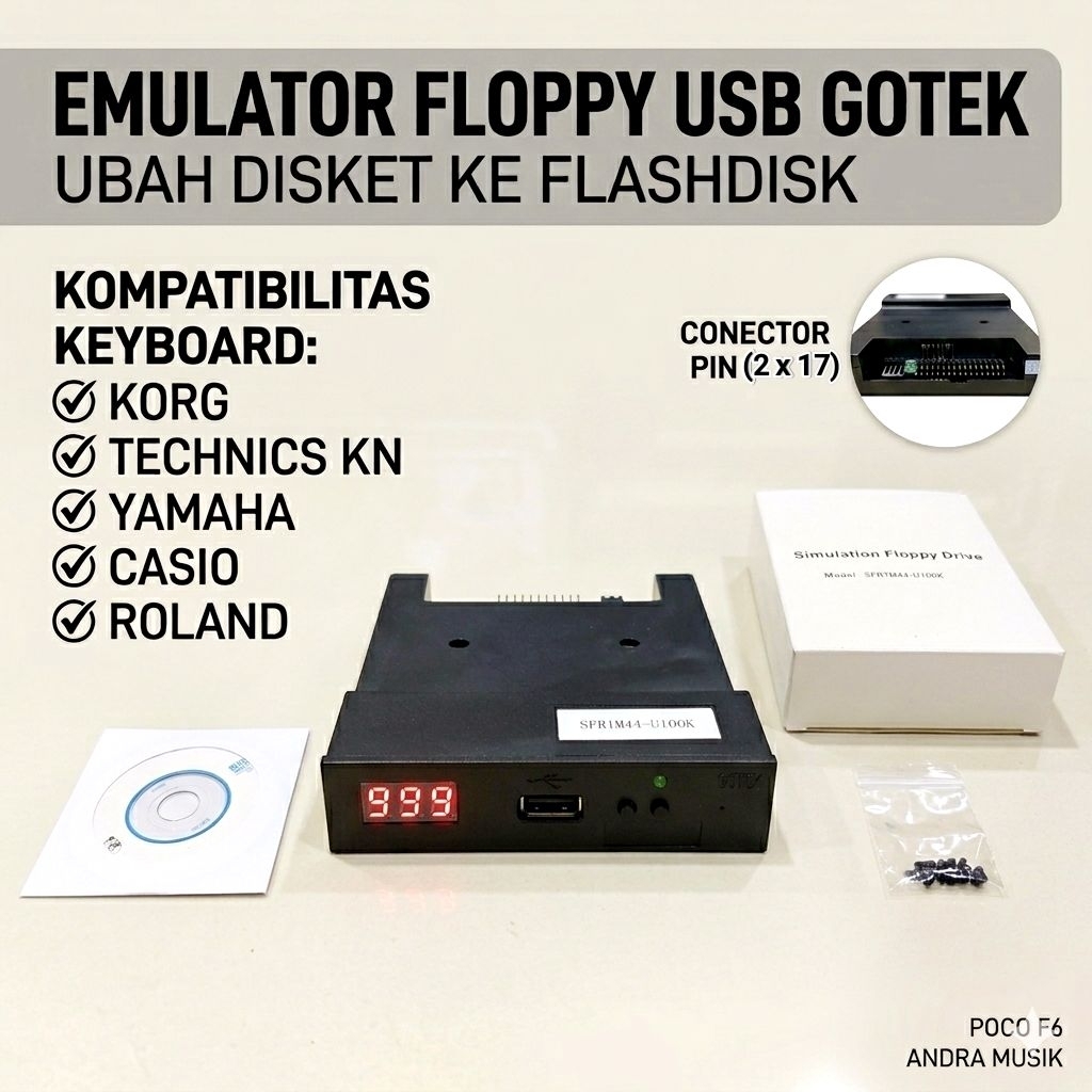 Emulator Floopy USB Gotek Ubah Disket Ke Flashdisk Untuk Keyboard Korg Technics KN Yamaha Casio Rola