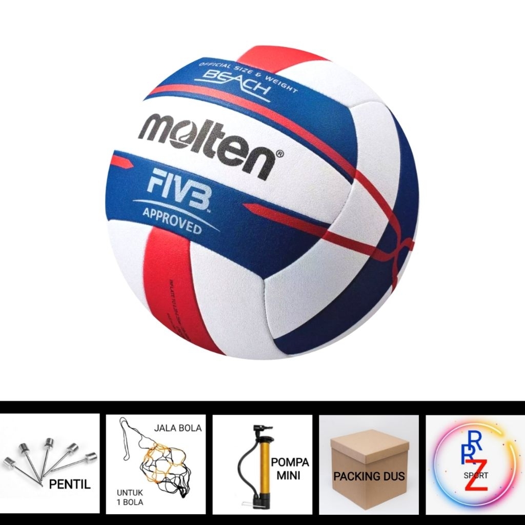Bola voli jahit molten beach bola volly pantai bahan empuk ringan