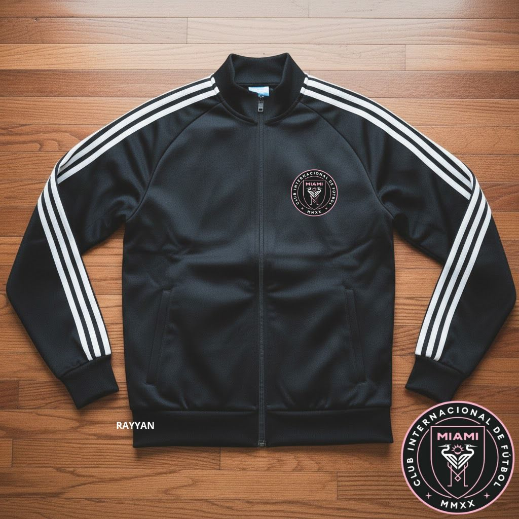 Jacket Tracktop Unisex Footbal Club Top Eropa / Dunia Inter Miami Motf List Tangan Sz M-XL - Jaket O