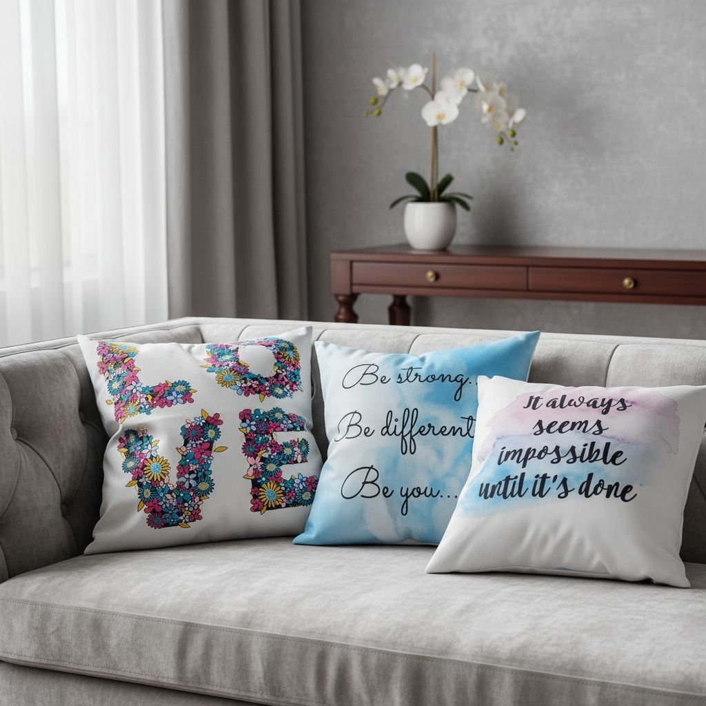 sarung bantal sofa motif tulisan bahan tebal ( beli 3 pcs lbh murah)