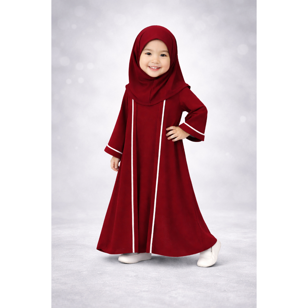 Gamis Anak Abaya Turki Crinkle Airflow Premium Anak Perempuan | Sabrina | Size S–XXL (L & XXL Favori