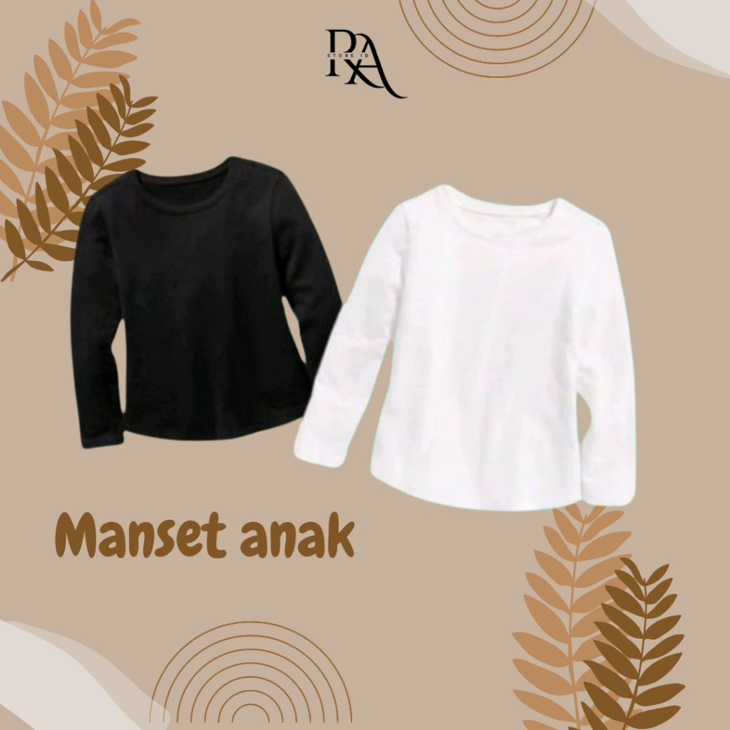 Kaos Anak Manset 1-14 Tahun / Baju Manset Anak Cowok Cewek / Manset Anak Lengan Panjang