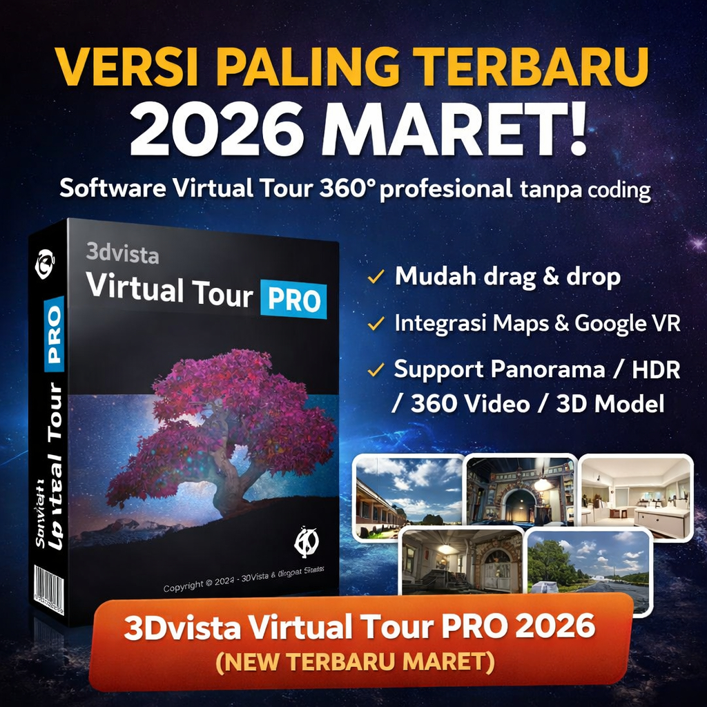 3DVista Virtual Tour Pro 2026 (Latest Maret) Full Version – Software Virtual Tour 360° Profesional T