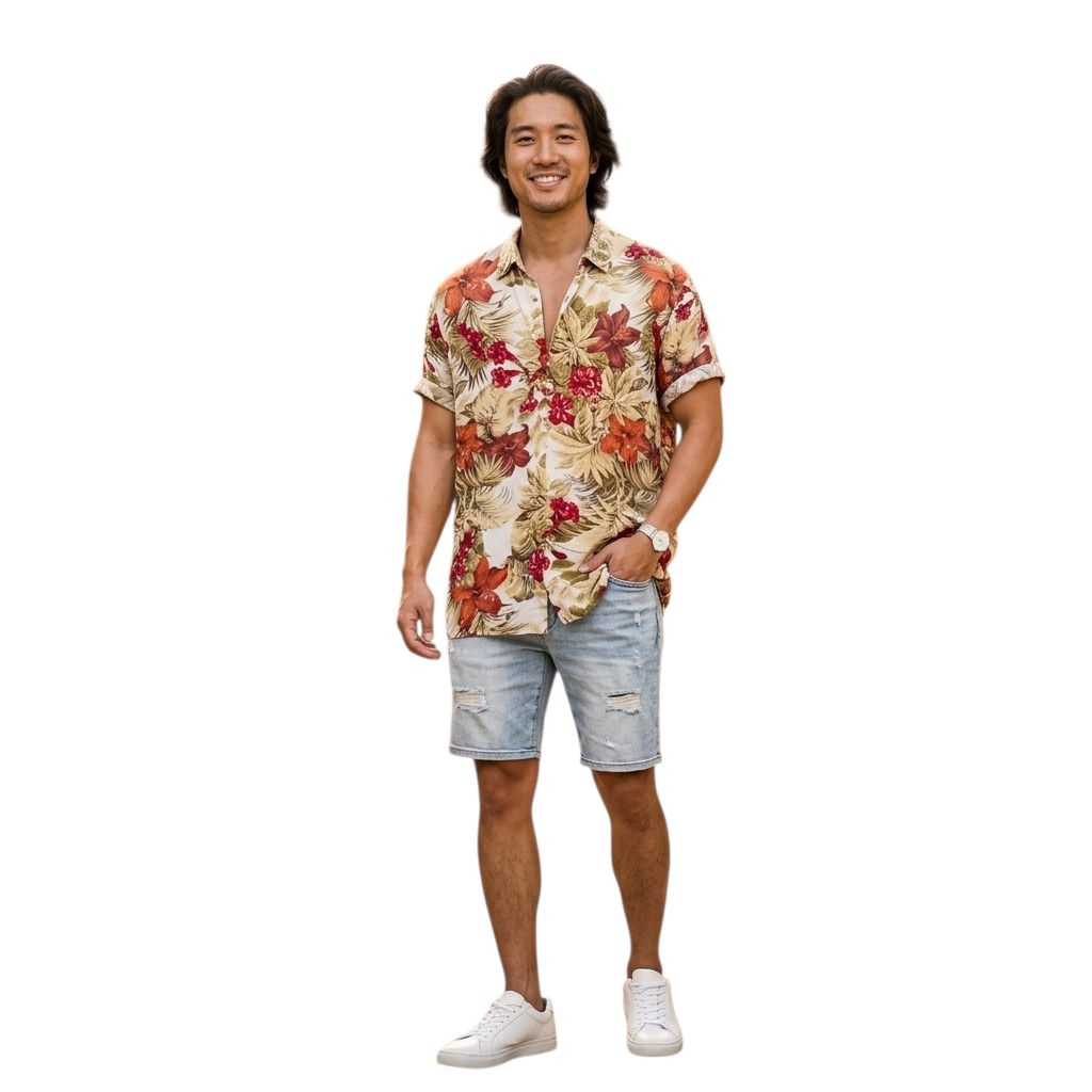 Atasan kemeja Hawaiian Aloha Pria defect By St Michael from Marks & Spencer
