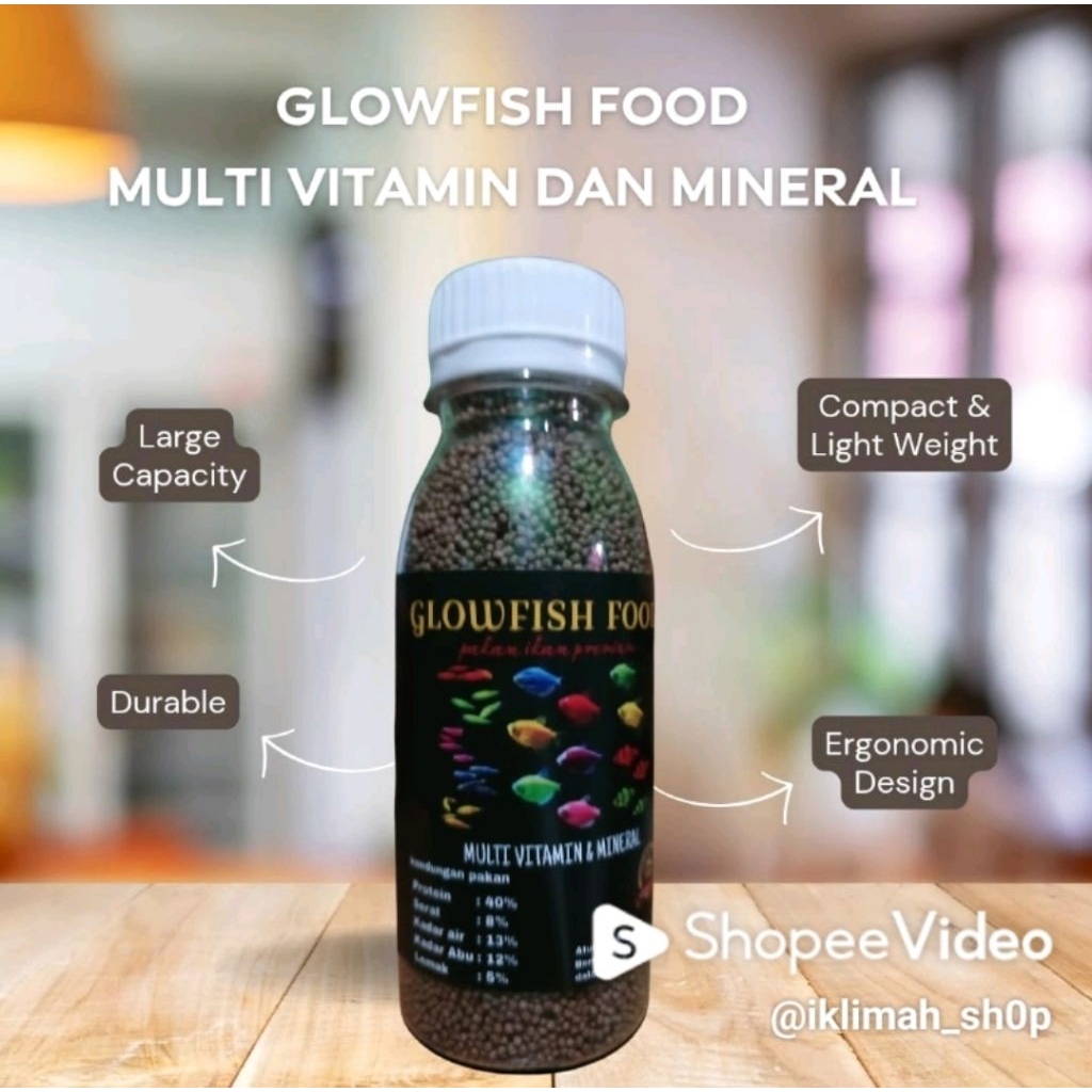 PELET GLOWFISH / PELET MULTIVITAMIN GLOWFISH/ PELET IKAN KECIL