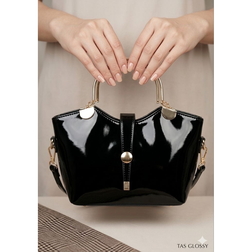 tas glossy wanita tas mengkilat beat seller Wanda collection