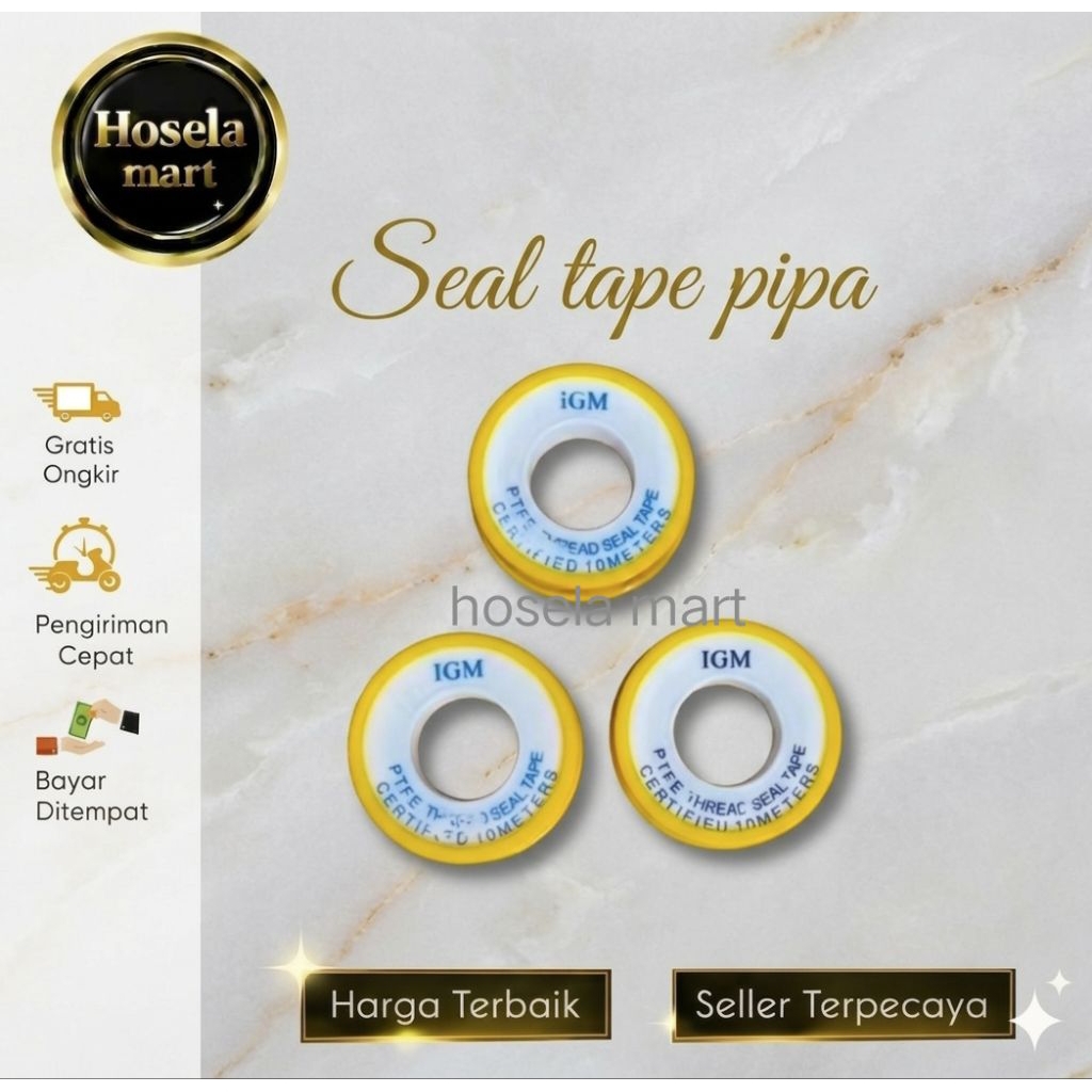Lem Pipa isolasi Pipa Seal Tape Sealtape Solasi Siltep TBA Kran Air 12mm x 10m bukan Onda / Kran Air
