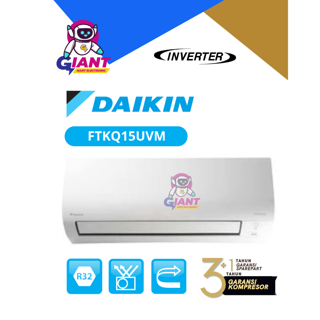 AC DAIKIN 1/2PK FTKQ15UVM / FTKQ15 UVM / FTKQ-15UVM4 FLASH INVERTER