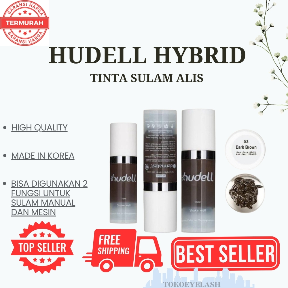 Hudell hybrid tinta sulam alis manual dan mesin