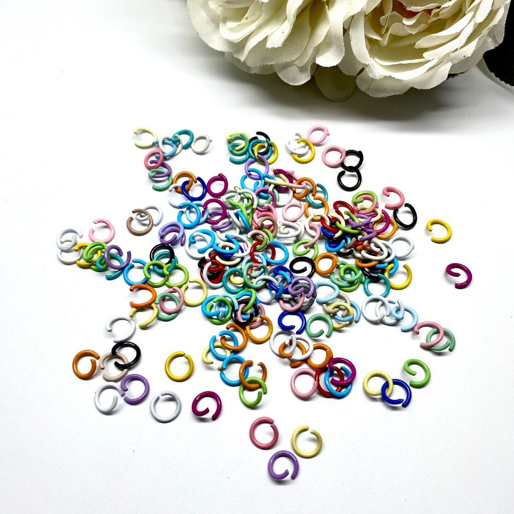 Ring Sambung Warna 8x12mm Konektor Split Rantai