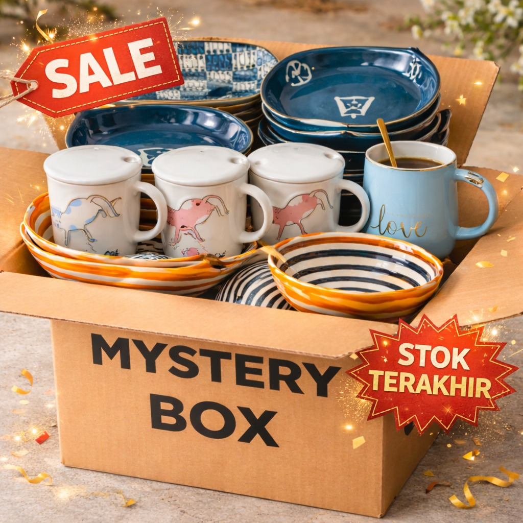 Misteri Box Gelas Mangkuk Piring Mangkok Ramen Mug Sendok Cangkir Keramik Glass Cup Coffee Tea Kopi