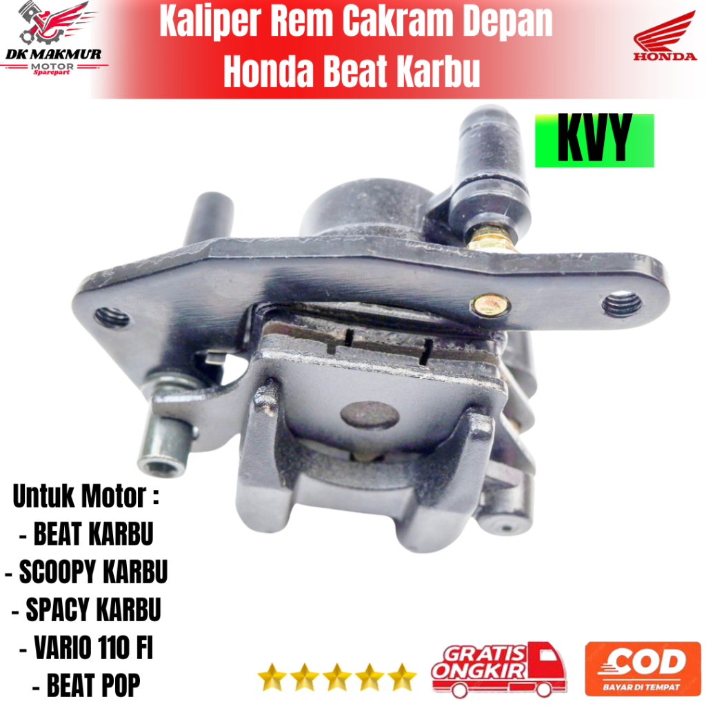Kaliper Rem Cakram Depan Komplit Honda Beat Karbu - Pala babi Beat Karbu - kaliper Scoopy Karbu KVY 