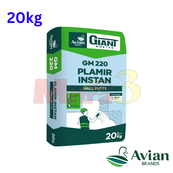 GIANT Mortar 220 20 KG Plamir Instan Acian Tembok Dinding Semen Instan