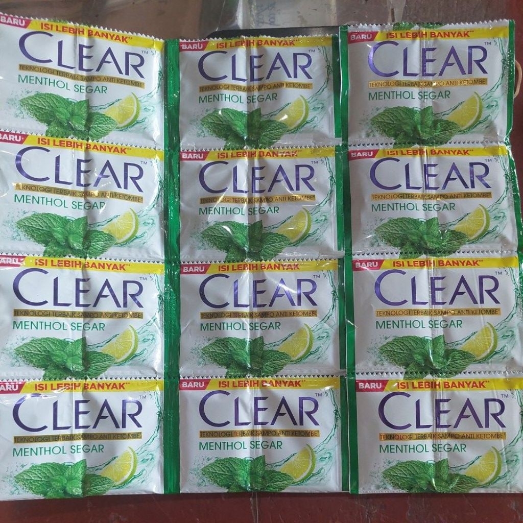 Sampo CLEAR HIJAU MENTHOL 1Renteng [Satuan] 12 Sachet, 9ml