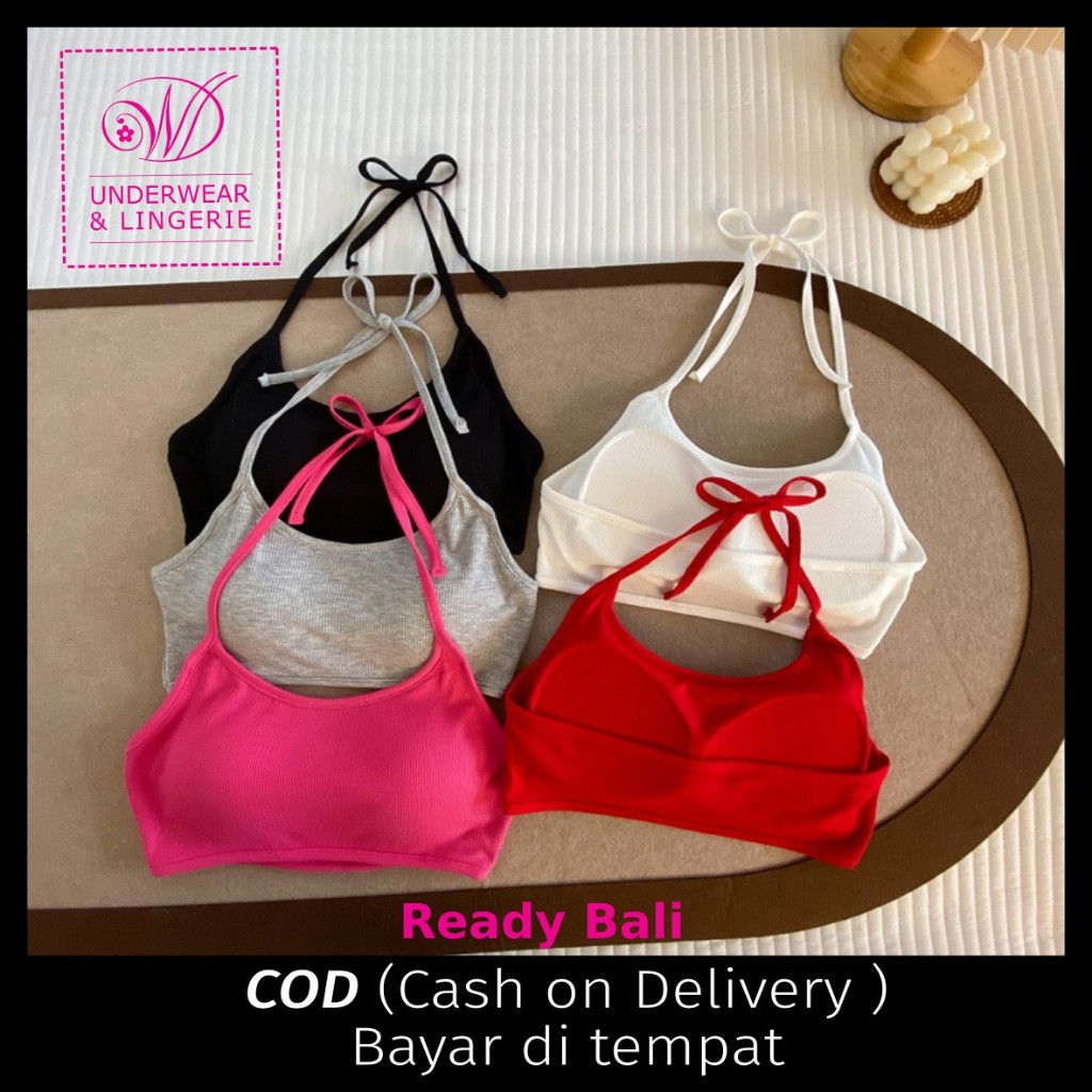 bra19 brabusa dengan tali leher, backless tali ikat bahan kain