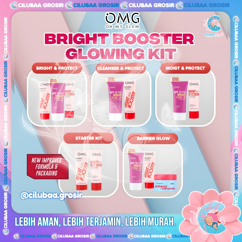 OMG Oh My Glow Bright Booster Glow Kit || OMG Bundling Skincare || Paket Perawatan Wajah || Bright P