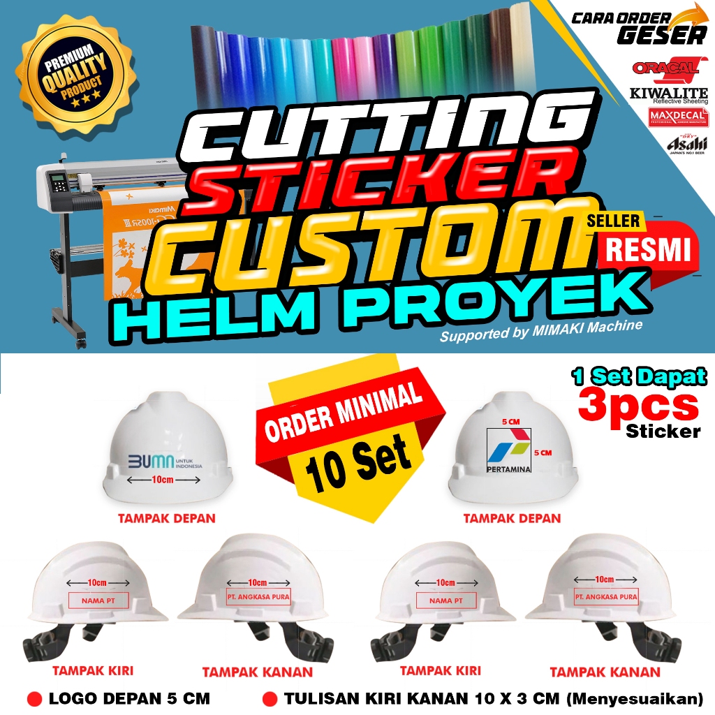 STICKER CUSTOM HELM PROYEK SAFETY