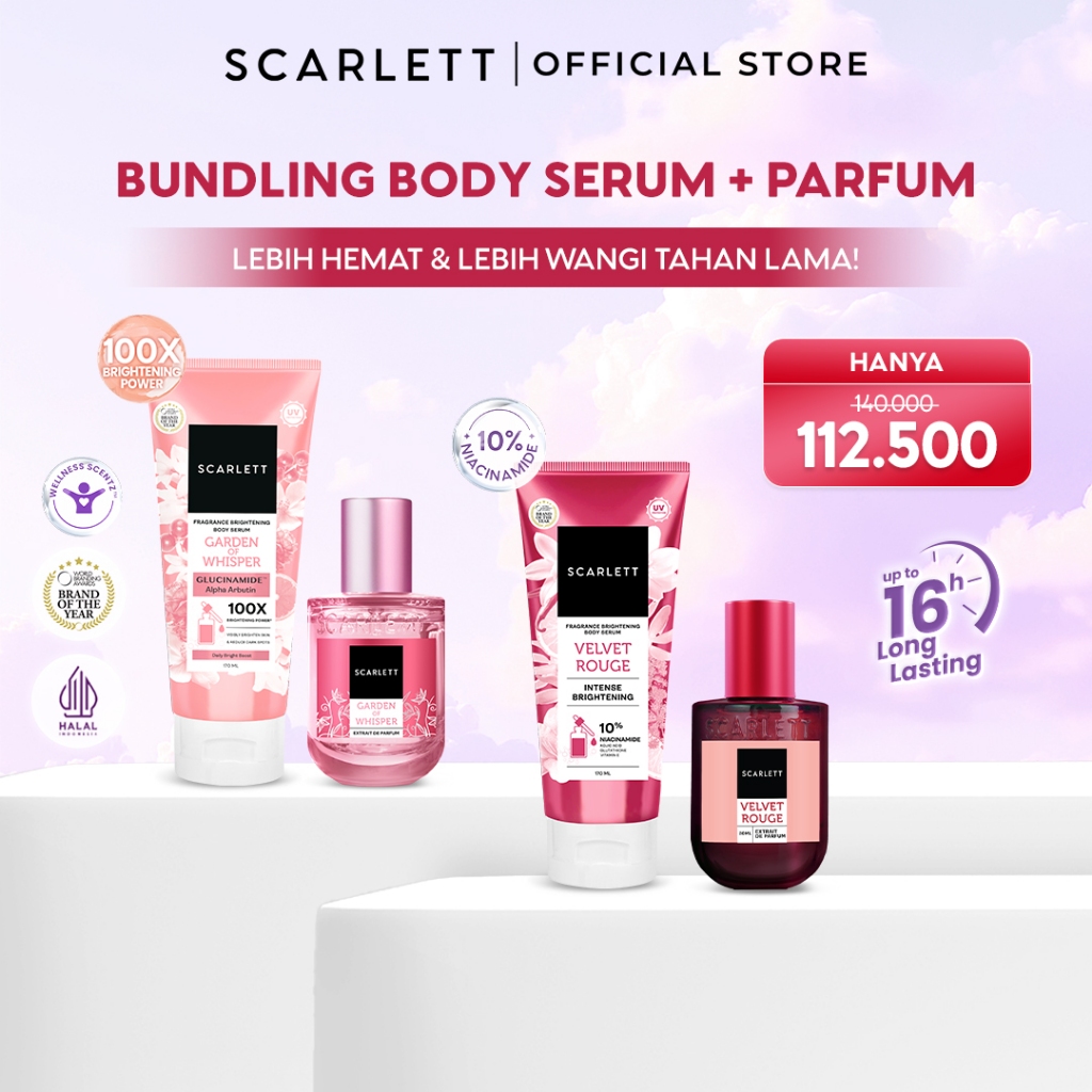 [PROMO] BUNDLING Scarlett Fragrance Brightening Body Serum 170ml & Scarlett Whitening Extrait De Par