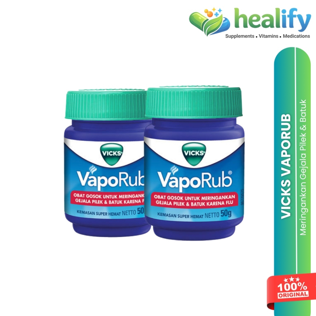 Vicks Vaporub 50gr - Balsem Meringankan Flu Batuk Pilek Hidung Tersumbat Bayi Kids