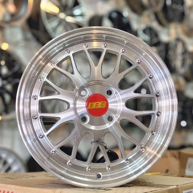Velg BBS Full Polish Ring 15 PCD 4x100 ET42 – Classic Mesh Luxury Racing untuk Brio, Agya, Jazz