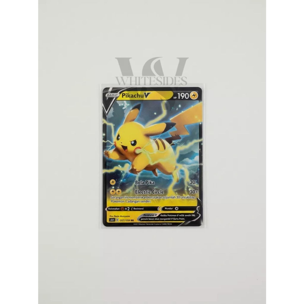 Pikachu V 057 - SC3A 2021 Pedang & Perisai Koleksi VMax Set A Berkilau Pokemon Charizard Snorlax Psy