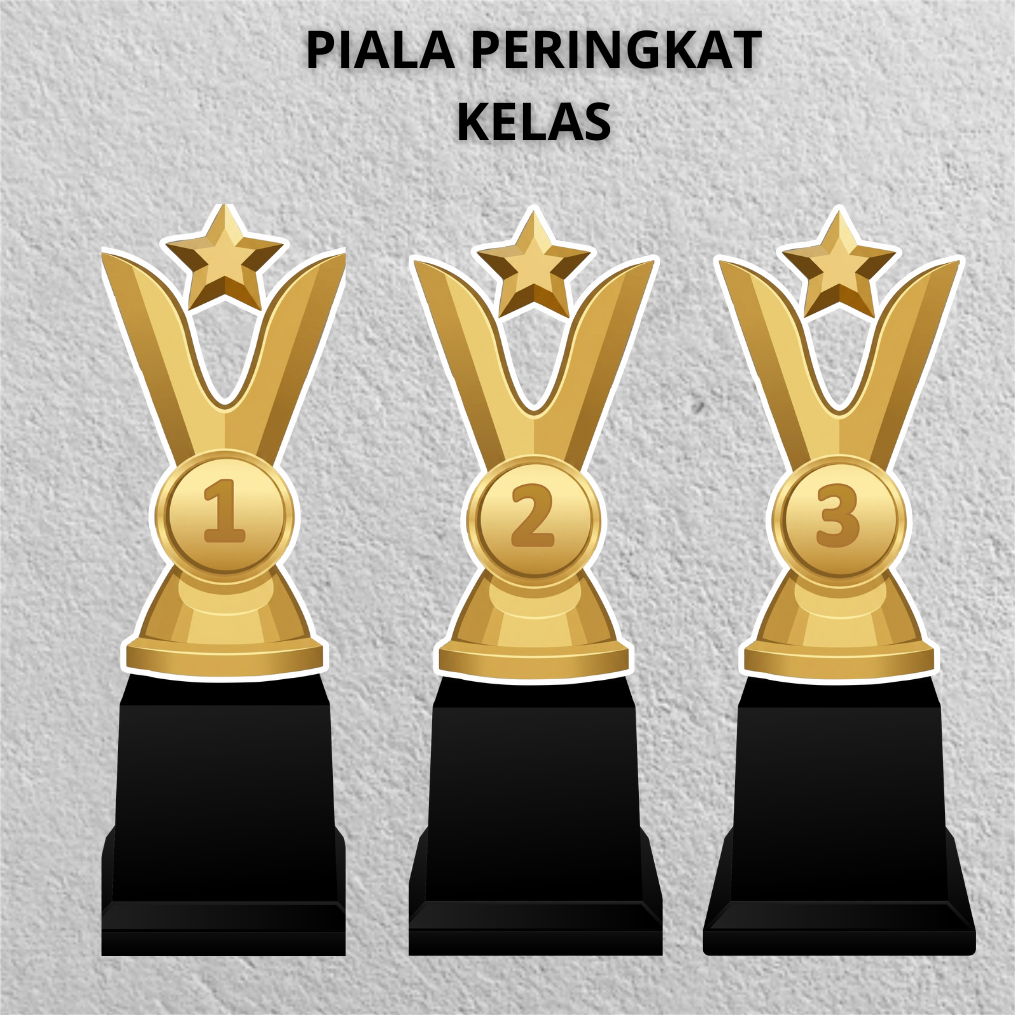 PIALA JUARA | PIALA PERINGKAT KELAS | Trophy Akrilik Juara 123 Model 3 | Trophy Penghargaan Akrilik 