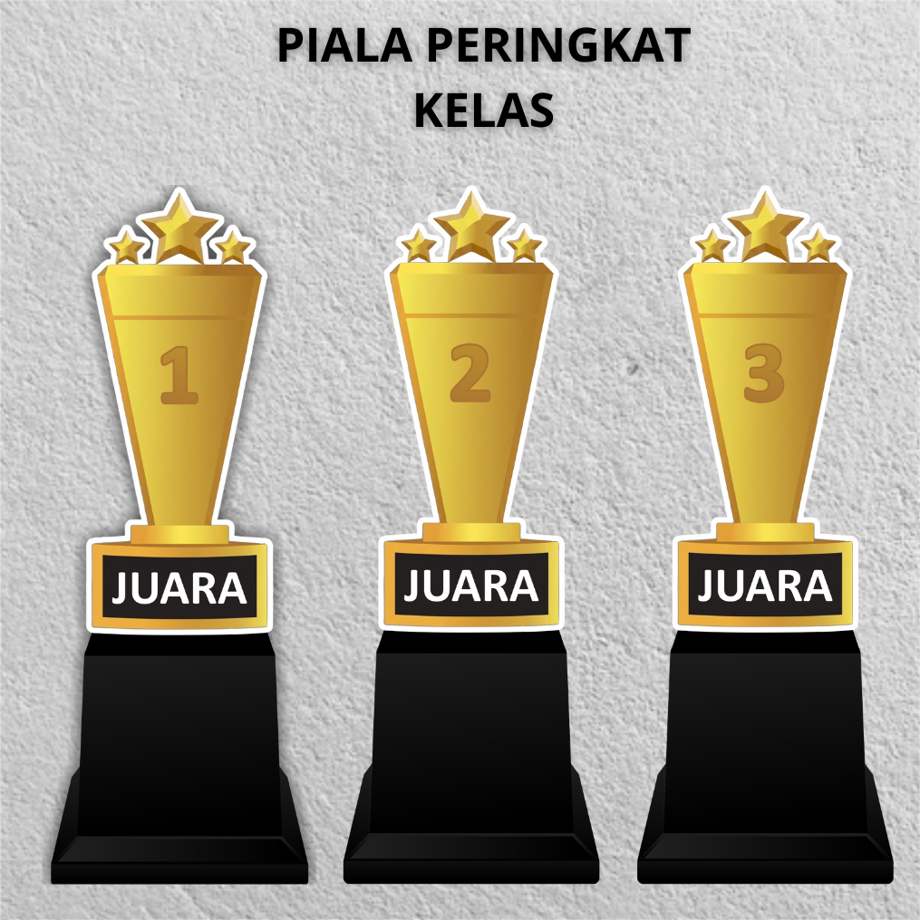 PIALA JUARA | PIALA PERINGKAT KELAS | Trophy Akrilik Juara 123 Model 2 | Trophy Penghargaan Akrilik 