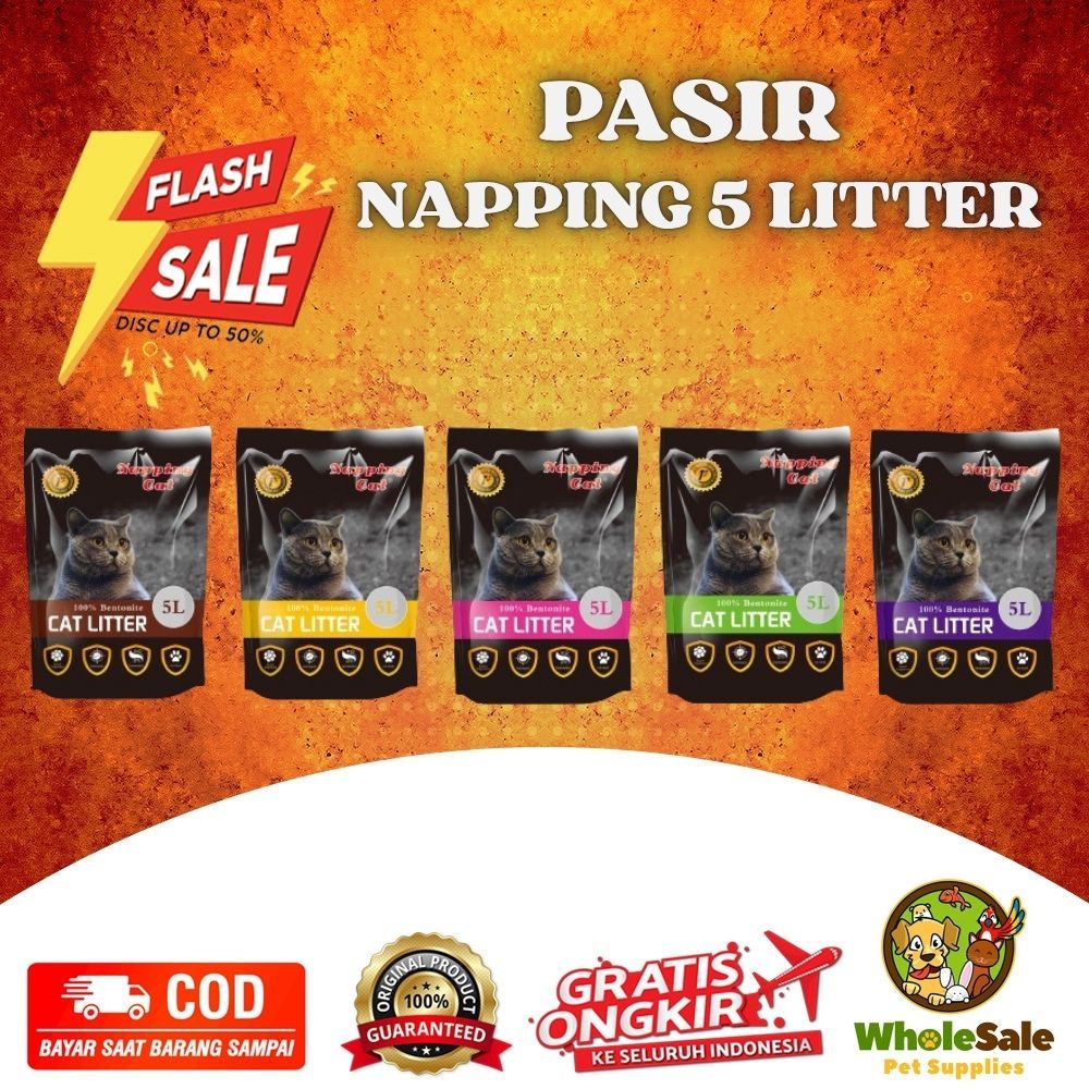 Pasir Kucing Bentonite Napping Cat Litter 5Litter
