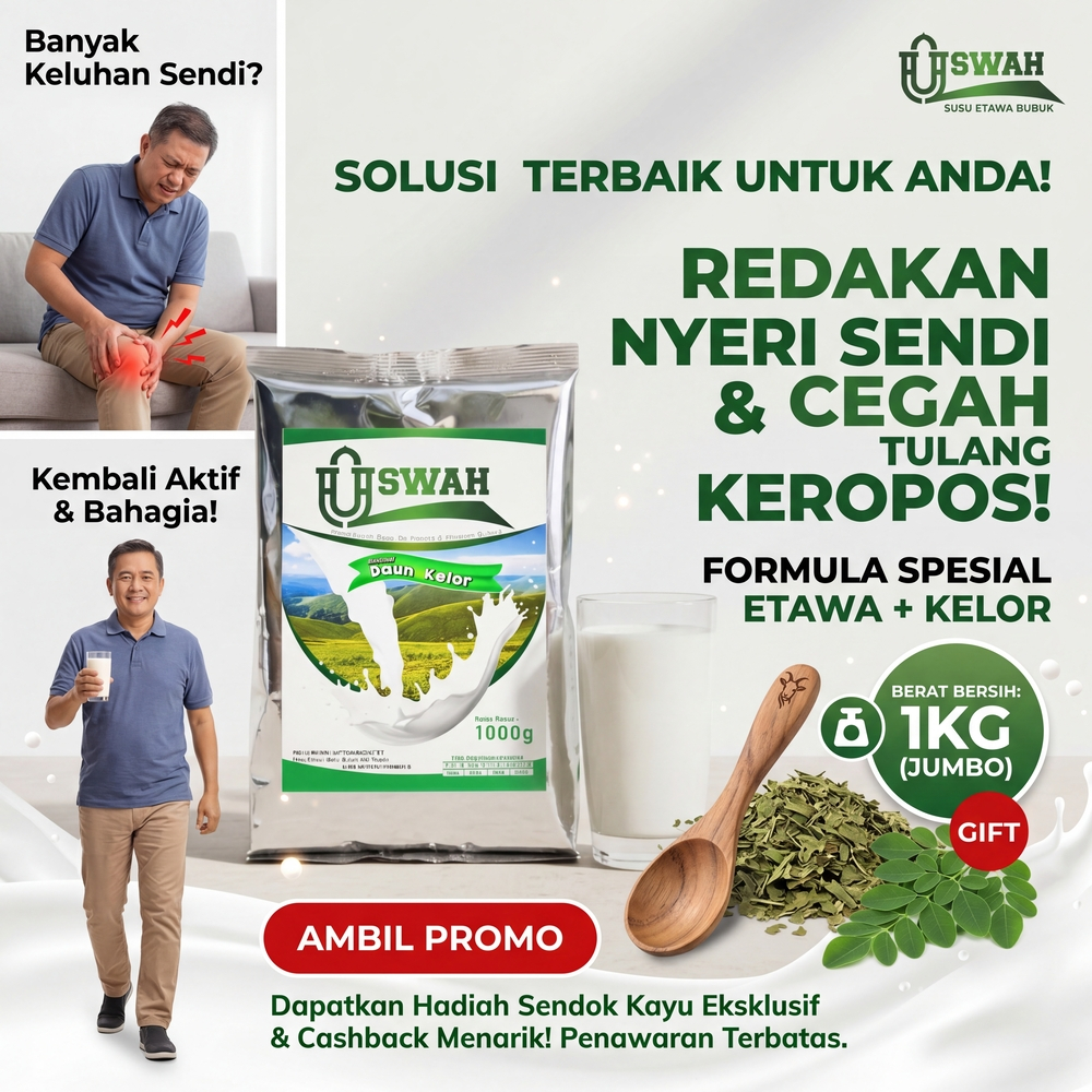 SUSU ETAWA KAMBING 1KG BUBUK USWAH UNTUK NYERI SENDI PLUS KELOR BPOM