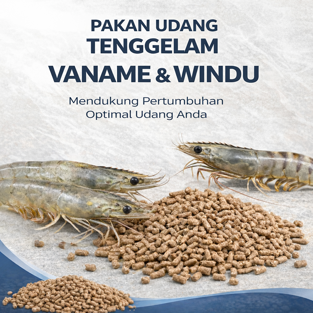 Pakan Udang Tenggelam 2mm Vaname & Windu (pancet) 1kg Protein Tinggi | Pakan Udang Murah 1kg