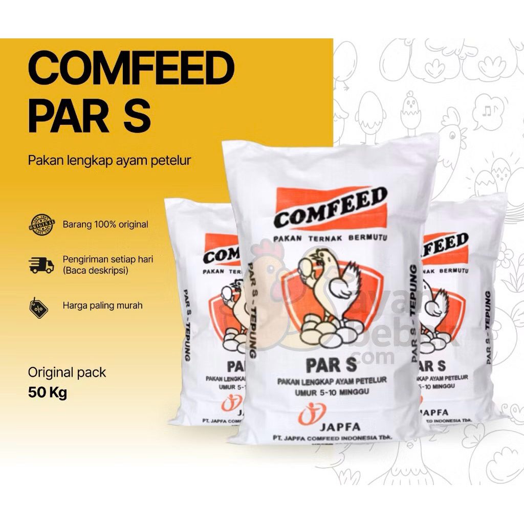 1 SAK 50 KG Comfeed PAR S - Pakan Lengkap Ayam Petelur Umur 5–10 Minggu (Starter/Grower) | Old Farm