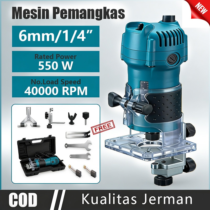 Wood Trimmer Mesin Router Profil Kayu 1/4" 6MM Mesin Trimmer Kayu Alat Pertukangan Kayu Kuat COD