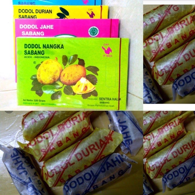 kue dodol sabang varian coklat,durian,nangka,kopi&jahe