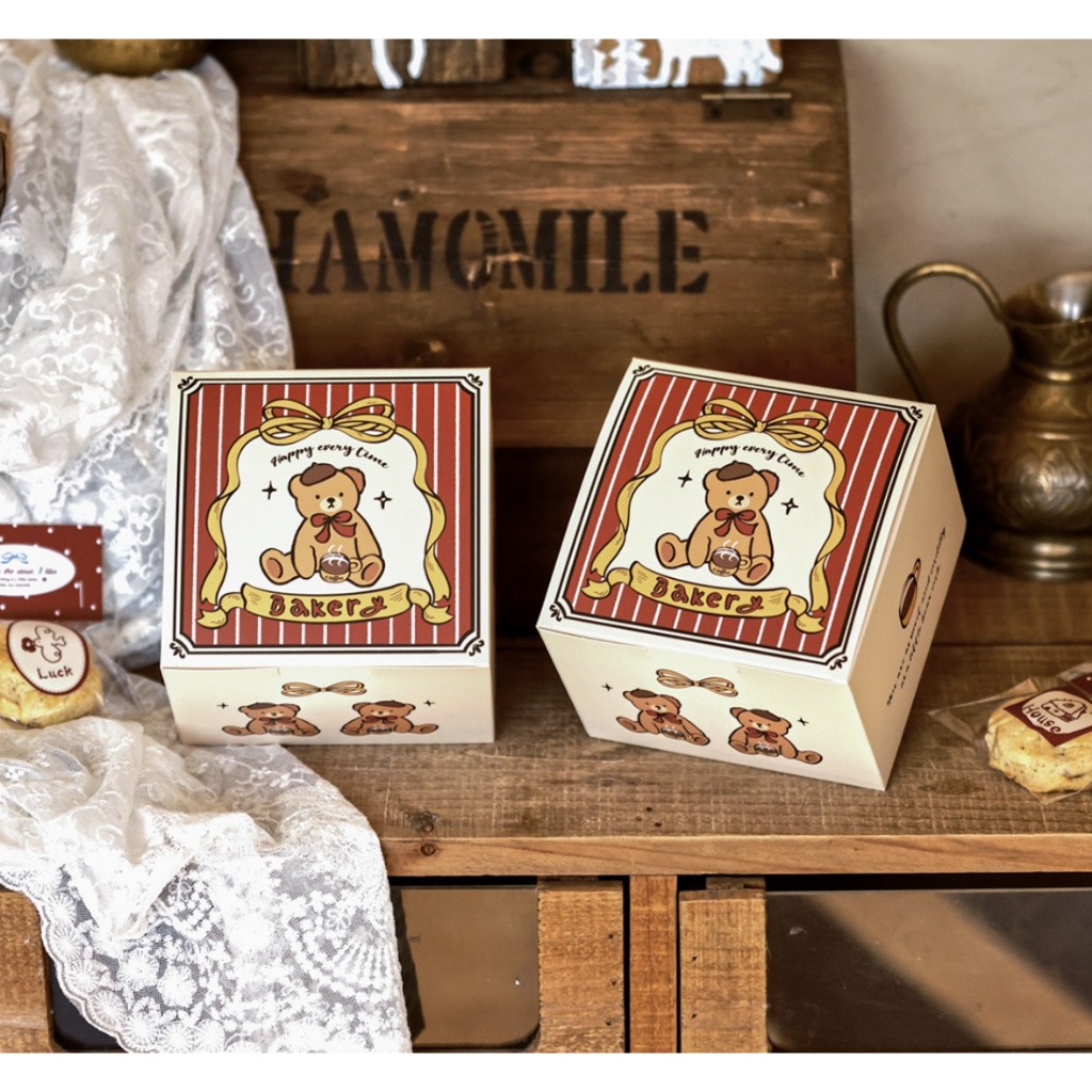 snack box bakery bear packaging hampers kotak cookies