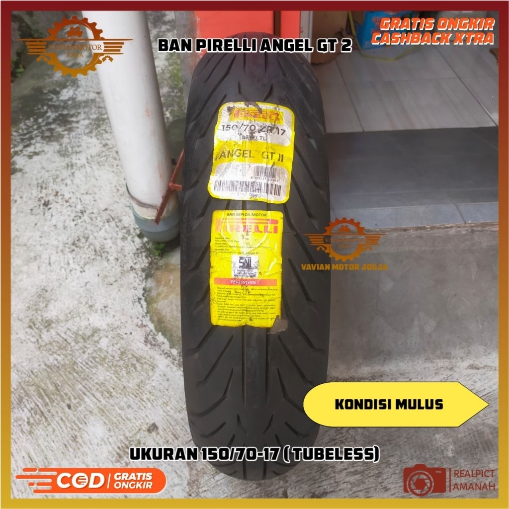 Pirelli Angel GT 2 150/70-17 Tubeless Ban Belakang New Old Stock 2018 Original 100% Baru Cocok Ninja